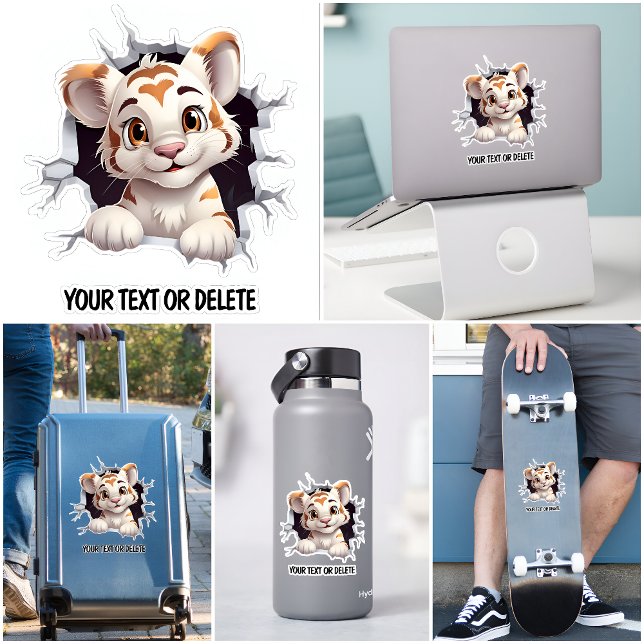 Pegatina Brote de novedad Agujero Peeking Cubo de tigre Cub (Subido por el creador)