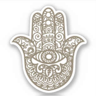 Pegatina Brown Khamsa Hand Buena suerte