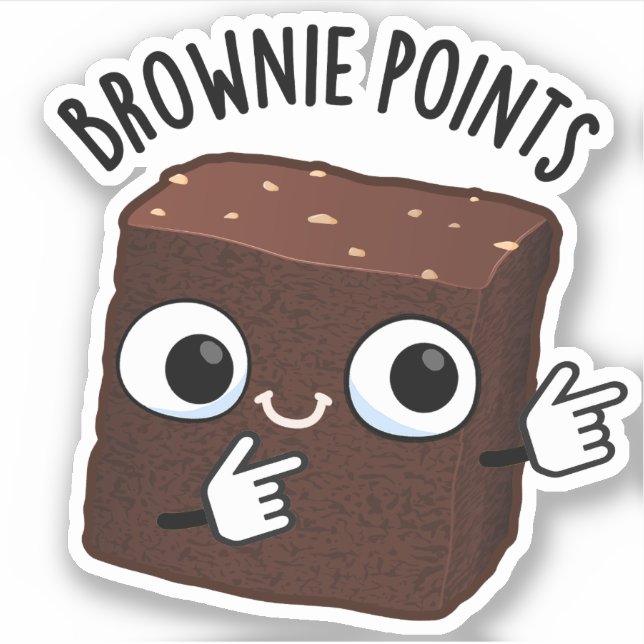 Pegatina Brownie Points Funny Snack Pun  (Anverso)