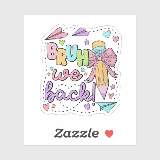 Pegatina Bruh, volvemos a la escuela graciosa (Hoja)