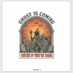 Pegatina Bruja Cementerio Manos Zombie Halloween Llega Fant