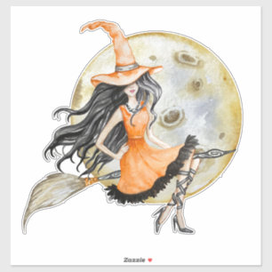 Pegatina Bruja de Halloween