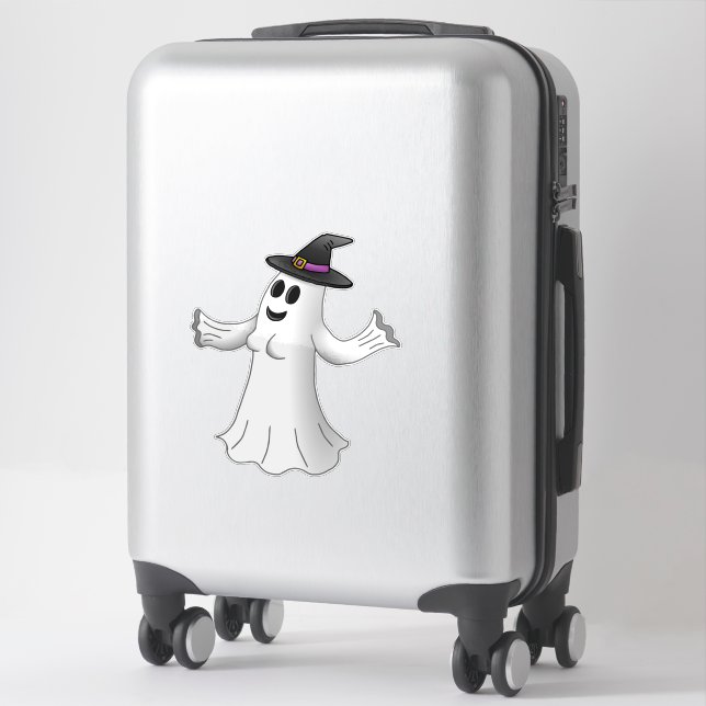 Pegatina Bruja de Halloween Fantasma (Maleta)