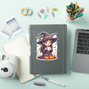 Pegatina Bruja de las especias de calabaza - Camisa de café