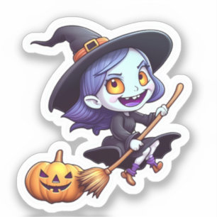 Pegatina Bruja de truco o trato