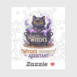 Pegatina Bruja Encantadora Gato Negro Asistente Favorito Ha