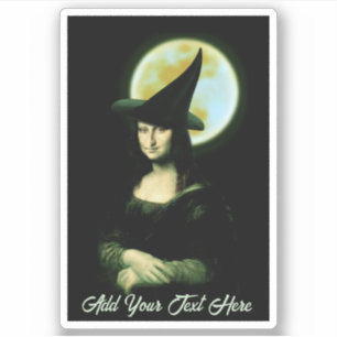Pegatina Bruja Mona Lisa Halloween