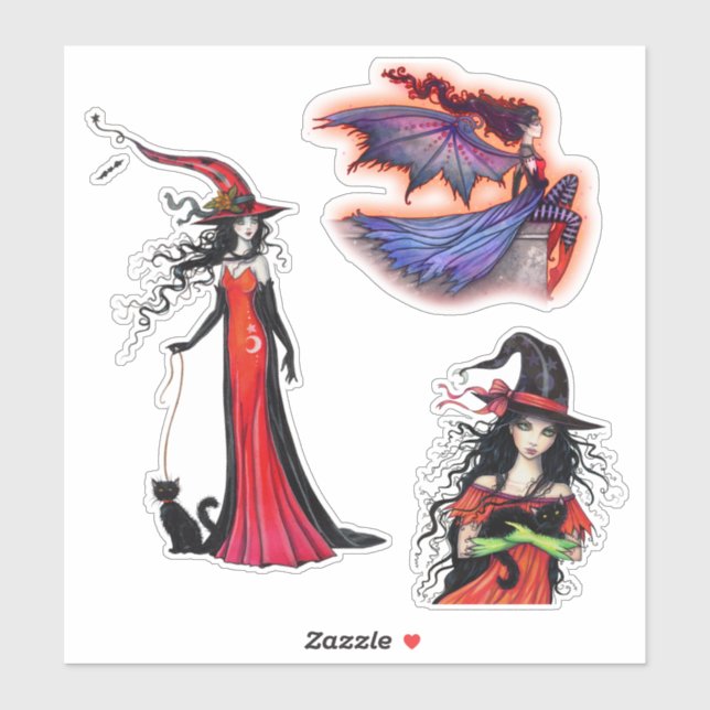 Pegatina Brujas y vampiro de Molly Harrison en Halloween (Hoja)