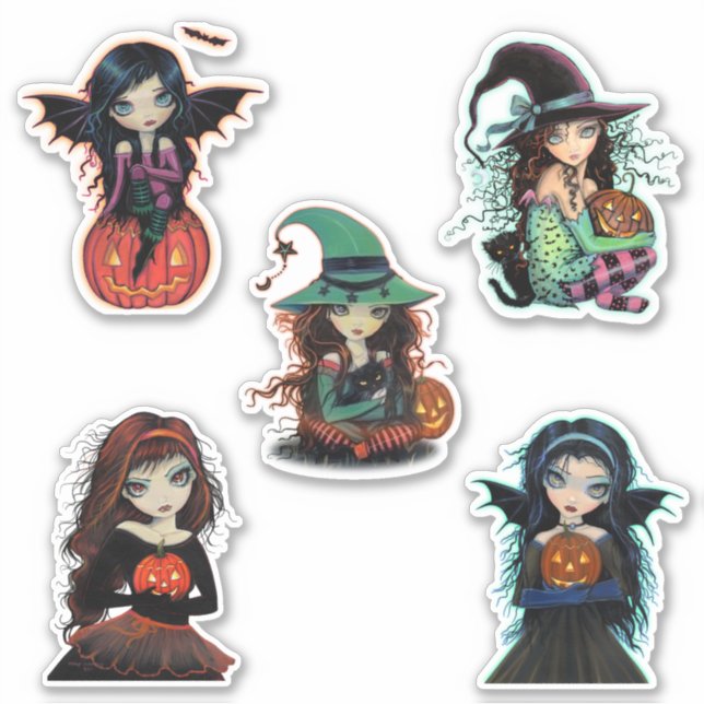 Pegatina Brujas y vampiros de Halloween Big Eye Cuties (Anverso)