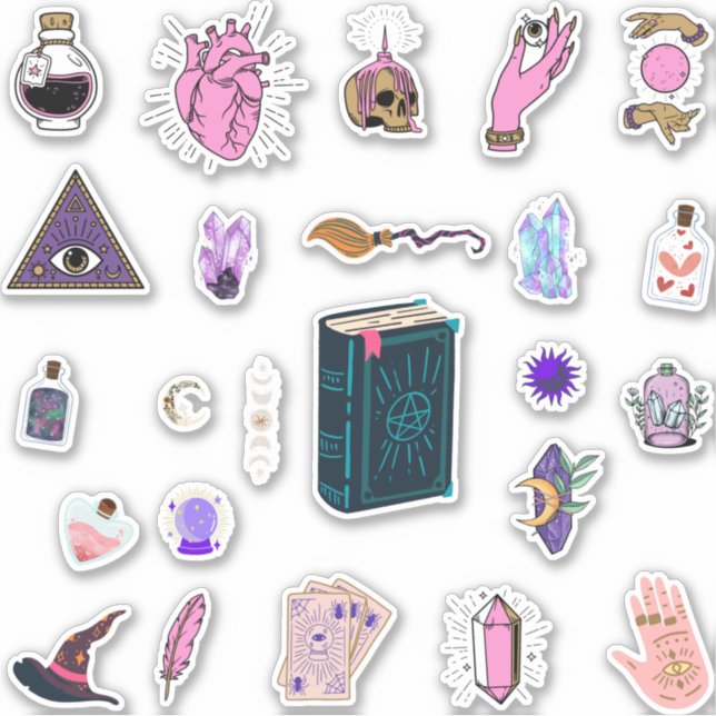Pegatina Brujería múltiple todo en uno (Anverso)