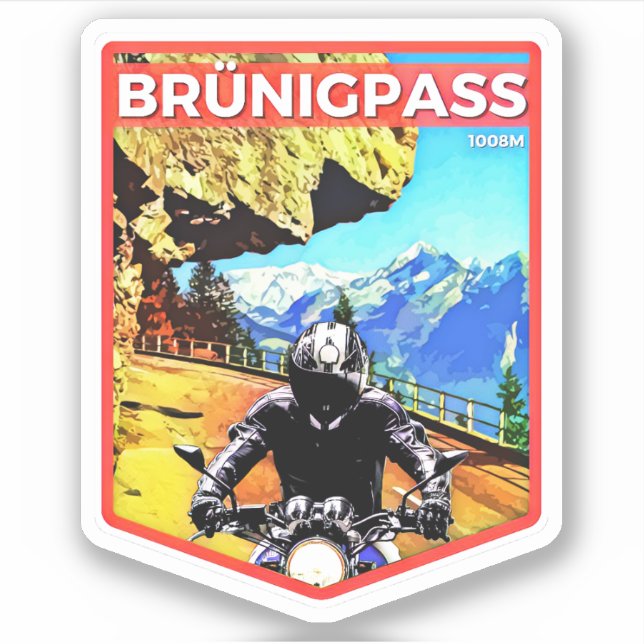 Pegatina Brünigpass - Alpenpässe suiza (Anverso)