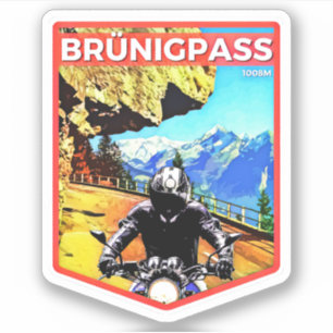 Pegatina Brünigpass - puertos alpinos suiza paso alpino