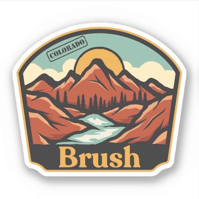 Pegatina Brush, Colorado (Anverso)