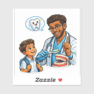 Pegatina Brush Your Teeth Cute Dentist Sticker 🦷
