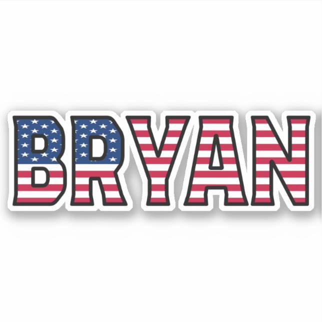 Pegatina Bryan Name Vorname USA Sticker Stickerset (Anverso)