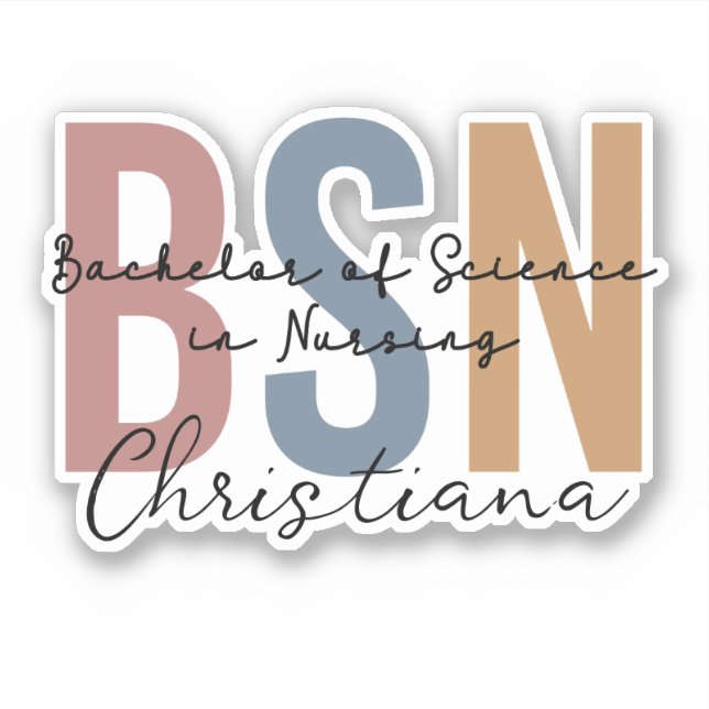 Pegatina BSN, bachiller en ciencias en Enfermería (Anverso)