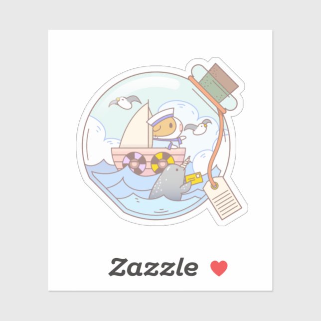 Pegatina Bubu el cerdo guineano, un tarro de aventura (Hoja)