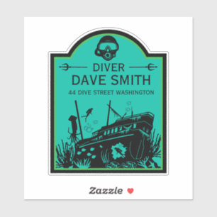 Pegatina Buceadores del mar de naufragios