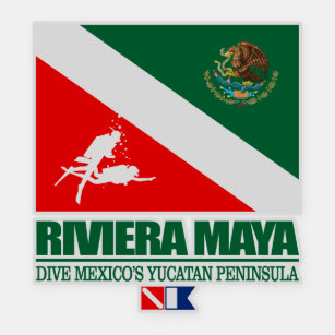 Pegatina Bucear en la Riviera Maya (sq.)
