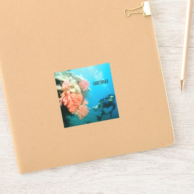 Pegatina Buceo personalizado (Cuaderno)