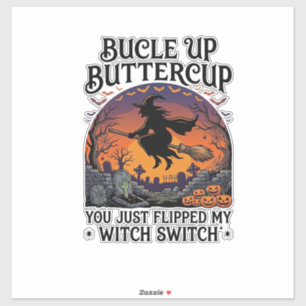 Pegatina Bucle Arriba Bruja Mantequilla Switch Halloween Es
