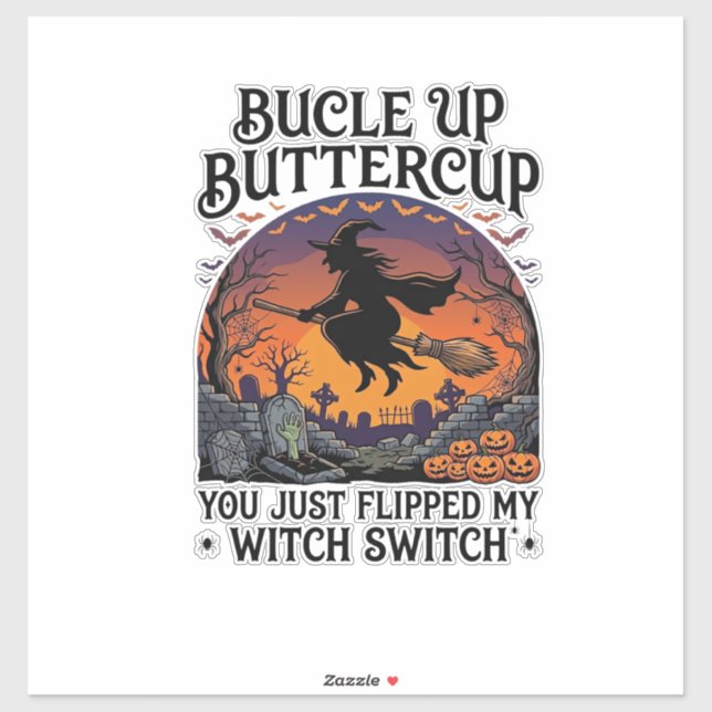 Pegatina Bucle Arriba Bruja Mantequilla Switch Halloween Es (Hoja)