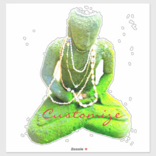 Pegatina Buda verde cubierto de musgo Thunder_Cove