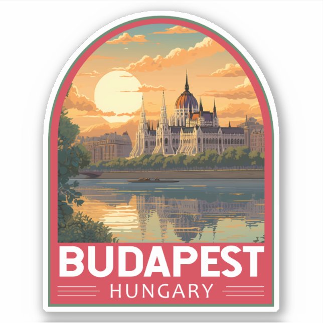 Pegatina Budapest Hungría Viaje al arte (Anverso)