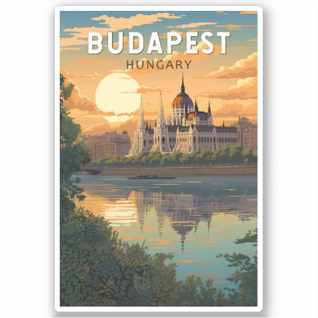 Pegatina Budapest Hungría Viaje al arte (Anverso)