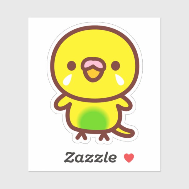 Pegatina Budgerigar / Recessive pied budgie (Hoja)