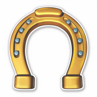 Pegatina Buena suerte suerte oro herradura vinílico