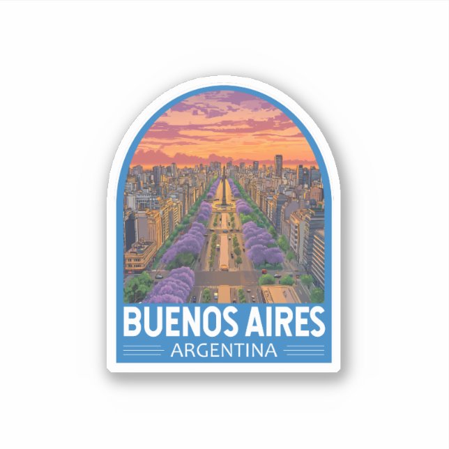 Pegatina Buenos Aires Argentina Viaje de arte (Anverso)