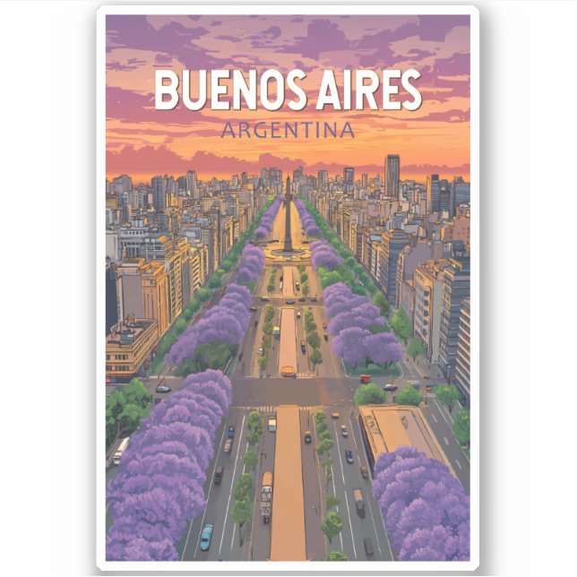 Pegatina Buenos Aires Argentina Viaje de arte (Anverso)