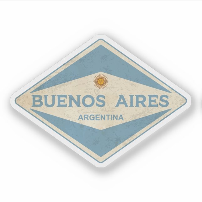 Pegatina Buenos Aires Argentina Vintage (Anverso)