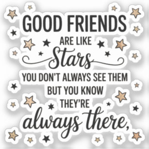 Pegatina Buenos amigos son como estrellas Frase Inspiradora