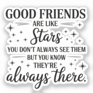 Pegatina Buenos amigos son como estrellas Frase Inspiradora