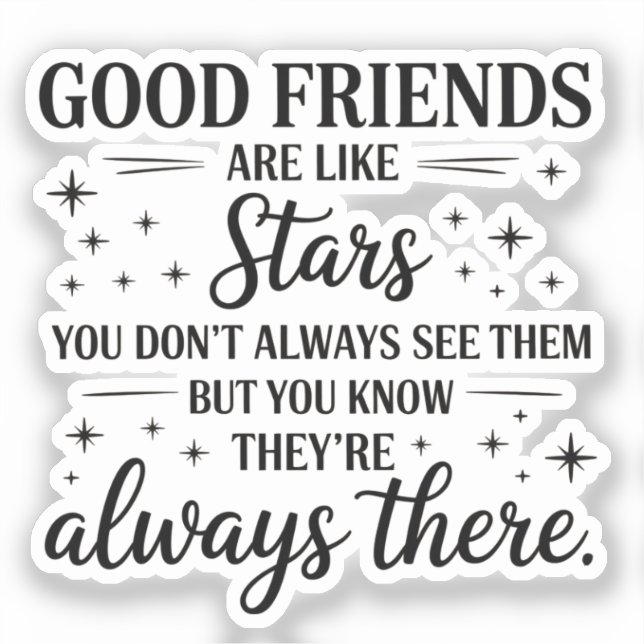Pegatina Buenos amigos son como estrellas Frase Inspiradora (Anverso)