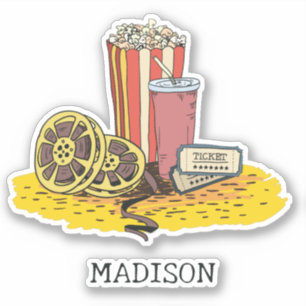 Pegatina Buff de película de nombre personalizado