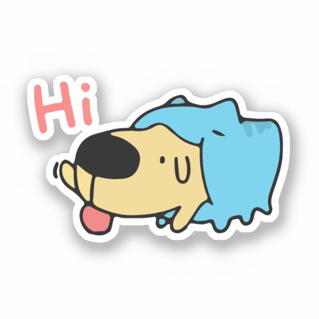 Pegatina BugCat Capoo gato y perro perro, Kawaii Comic Cat  (Anverso)