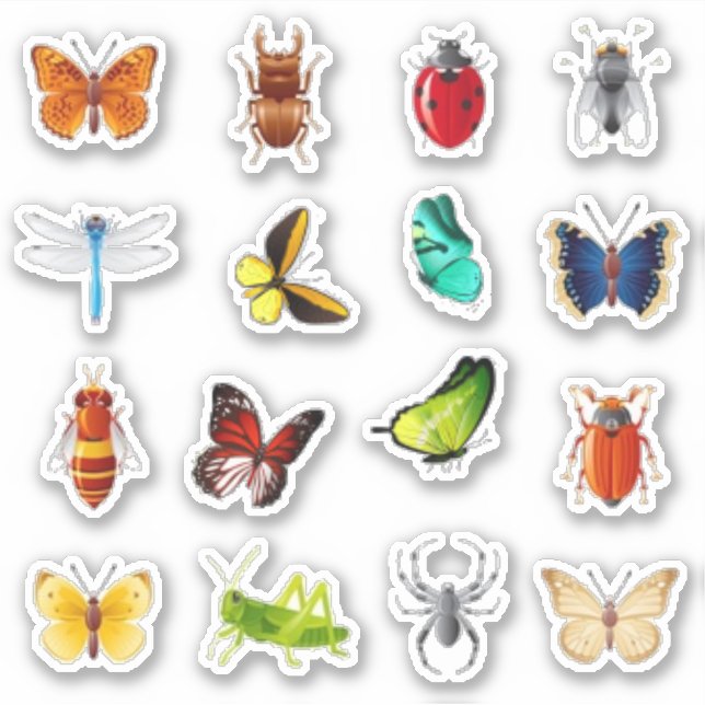 Pegatina Bugs and butfly scrapbook (Anverso)