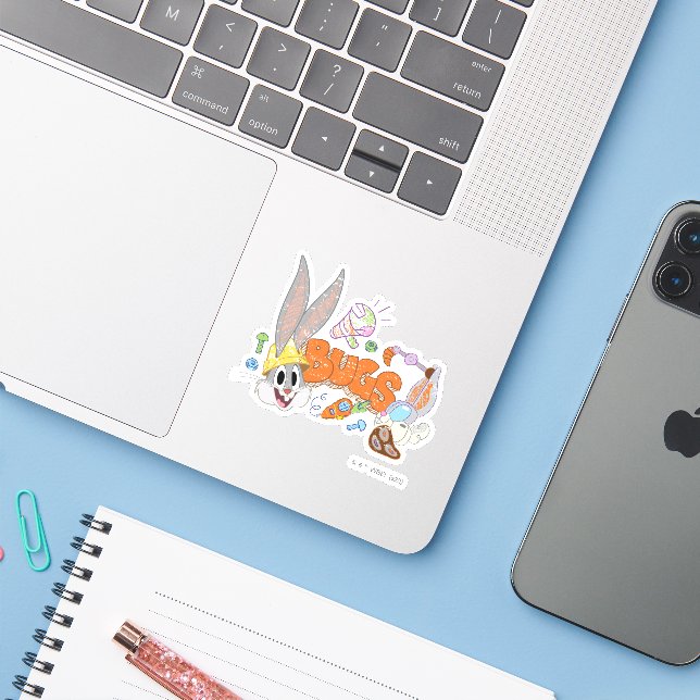 Pegatina BUGS BUNNY BUILDERS™| BUGS BUNNY™ Sketch Art (Ordenado portátil con iPhone)