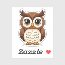 Búho de dibujos animados lindo con ojos grandes