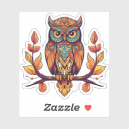 Pegatina Búho en una rama