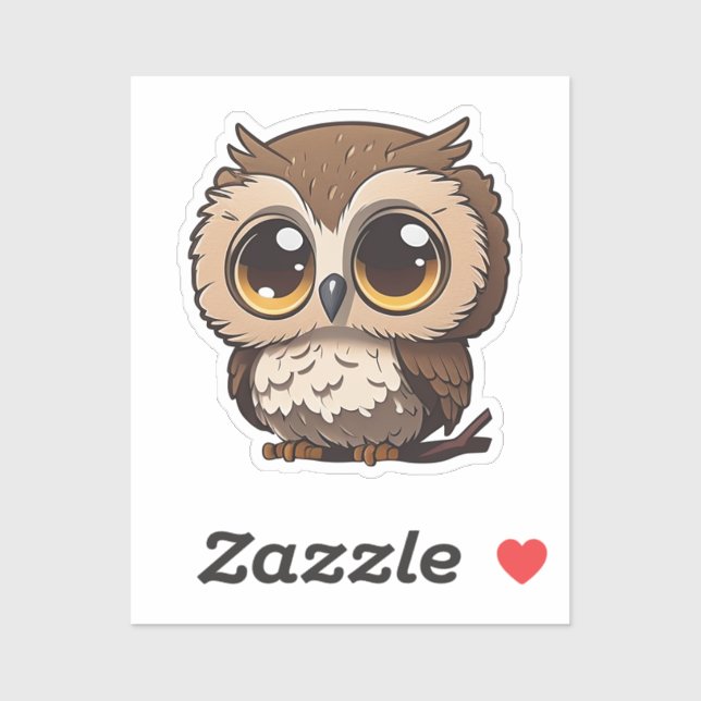 Pegatina búho personalizado (Hoja)