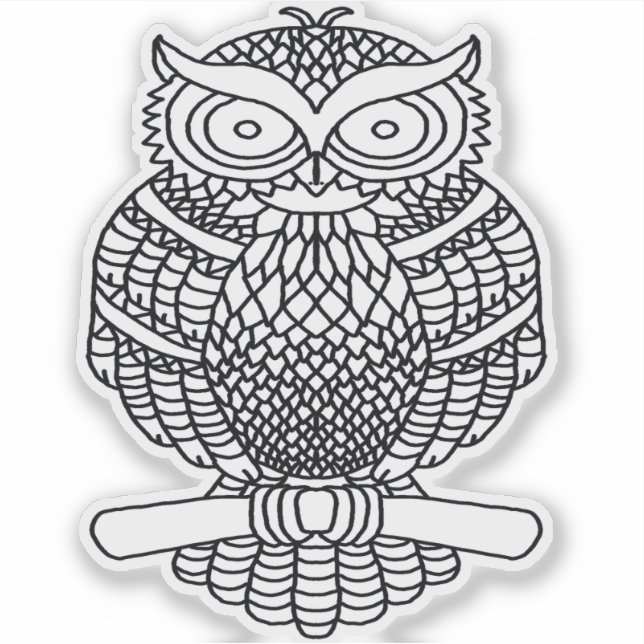 Pegatina Búho - Sticker (Anverso)