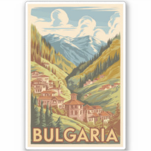 Pegatina Bulgaria Ilustracion pintoresco Viaje arte cosecha