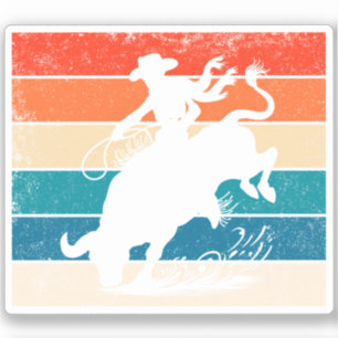 Pegatina Bull Riding Rodeo Bull Riders Western Ranch Retro