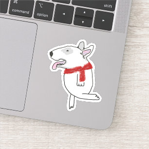 Pegatina Bull Terrier disfruta de viajar
