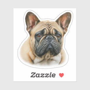 Pegatina Bulldog acuarela francés