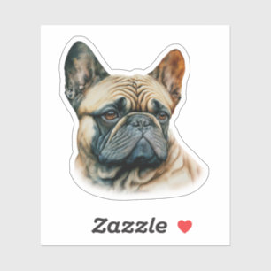 Pegatina Bulldog acuarela francés